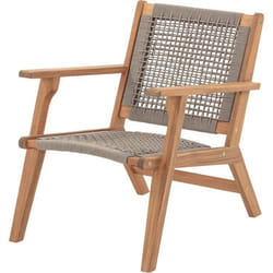 Fauteuil de jardin bas - MERIDA - Bois dAcacia FSC - Corde tressée - 60 x 76 x 73 cm - Vert Kaki