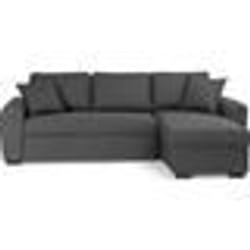 Canapé dangle convertible réversible 4 places - Tissu gris - L 244 x P 151 x H 90 - HAMILTON - Fabriqué en Ukraine