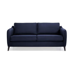 Hexagone Canape convertible couchage express - 3 places - Velours bleu nuit - l 182 x p 85 x h 97 cm - clyde