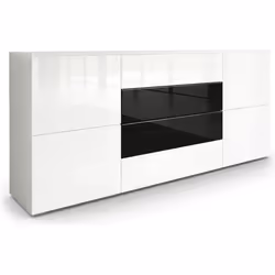 Buffet bas contemporain blanc et noir - NO NAME - 110 cm - 40 cm - 80 cm