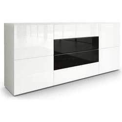 Buffet bas contemporain blanc et noir - NO NAME - 110 cm - 40 cm - 80 cm