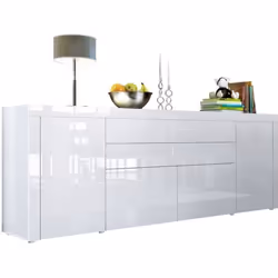 Buffet blanc intégralement laqué 200 cm
