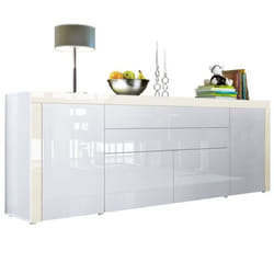 Buffet  Blanc / crème haute brillance  200 cm