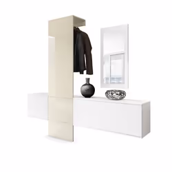 Vestiaire blanc mat et Crème laqué