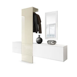 Vestiaire blanc mat et Crème laqué