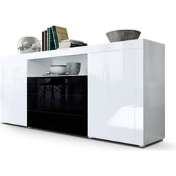 Buffet laqué blanc / Noir  167 cm