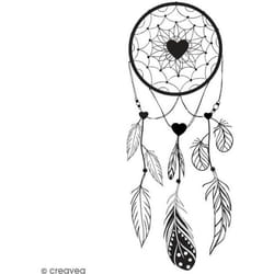 Tampon en bois - ALADINE - Attrape rêves - 5 x 7 cm - Bois massif - Motif Dreamcatcher