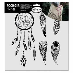 Aladine Pochoir Textiles Plumes
