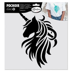 Pochoir textile - Aladine - Licorne - 28x28 cm - Customisation - Loisirs créatifs
