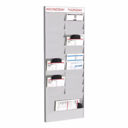 PaperFlow PS20A4.02, Stand d'information, A4, Polystyrène, Gris, verticale, 477 mm