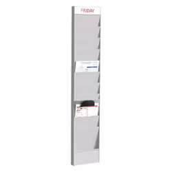 PaperFlow PC10A4.02, Stand d'information, A4, Polystyrène, Gris, verticale, 241 mm