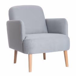 PaperFlow FTBRO.23.02, Fauteuil, Polyester, Gris, Tableau à particules, Bois, Classique, Bois