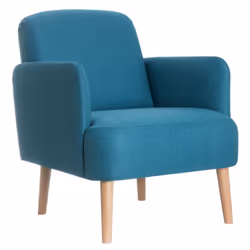 PaperFlow FTBRO.23.06, Fauteuil, Polyester, Bleu, Tableau à particules, Bois, Classique, Bois