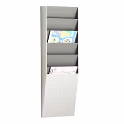 PaperFlow K500004, Polystyrène, Gris, Mat, 6 étagères, Rectangle, 83 mm