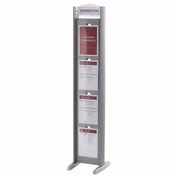 PaperFlow SR008.35, Stand d'information, A4, Polystyrène, Argent, 21,1 cm, 29,8 cm