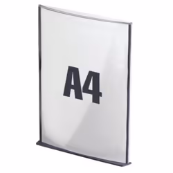 PaperFlow 12SA4.11, Support de panneau, A4, Verre, Polystyrène, Noir, horizontale/verticale, 230 mm