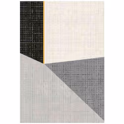 PaperFlow CANVAS, Intérieure, Tapis, Polypropylène (PP), Gris, Gris clair, Noir, Blanc, Image, Abstract