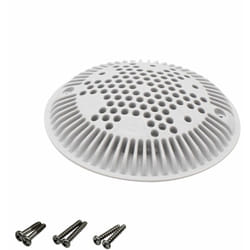 Hayward - Grille bonde de fond ronde bombée avec vis pour piscine - Diam 19,5 cm - Blanc - WGX1048E