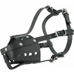 Zolux - Muselière en cuir pour chien type police noire Taille 5