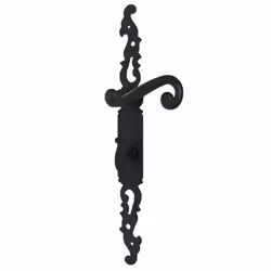 Poignées de porte fer forgé COQ noir 330X36 mm à condamnation