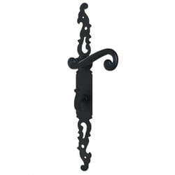Poignées de porte fer forgé COQ noir 330X36 mm à condamnation