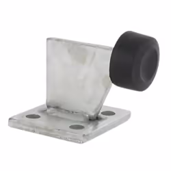 Butée de portail  Acier zingué blanc  62mm  Fixations au sol