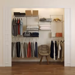 Dressing crémaillère Étagère mural industriel Modulables Blanc 47 pièces 238x122M