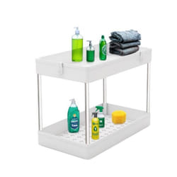 Rangement sous evier Étagère cuisine  Blanc  2 niveaux