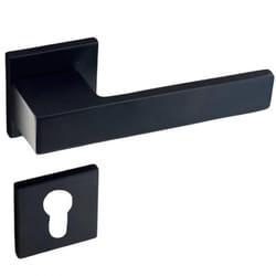 Poignées de porte sur rosace noir mat  Modèle Mathilda Trou de cylindre i