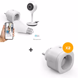 Ce kit est complet Le kit se compose de : 1 caméra intérieure connectée Home Cam (réf. 127002) ; 3 prises connectées Home Plu ...