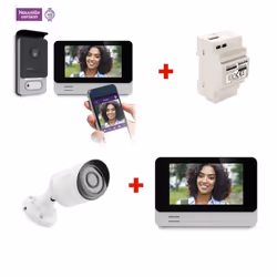 Un kit visiophone filaire Philips Connect 2 Complet Vous achetez : 1 visiophone filaire Philips Connect 2 (ref 531036) 1 écra ...