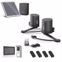 Un kit solaire pour portail battant 100% sans fil (entre la maison et le portail) Ce kit est composé : 1 motorisation Avidsen ...