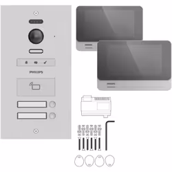 Kit complet pour 2 appartements ou 2 bureaux professionnel Le kit est composé de : 1 platine de rue Philips Hive Pro 2 pour 2 ...