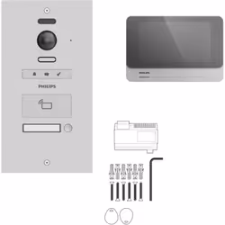 Kit complet pour 1 appartement ou 1 bureau professionnel Le kit est composé de : 1 platine de rue Philips Hive Pro 2 pour 1 a ...