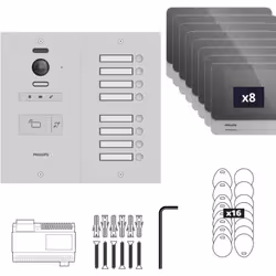 Kit complet pour 8 appartements ou 8 bureaux professionnel Le kit est composé de : 1 platine de rue Philips Hive Pro 2 pour 8 ...