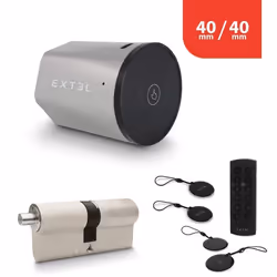 Kit Serrure Connectée Extel Lock + Cylindre 40/40 Mm + Clavier Sans Fil + 2 Badges Supplémentaires