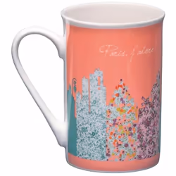 Tasse paris j'adore En Porcelaine sérigraphiée Hauteur 11 cm - Diamètre 7.5 cm