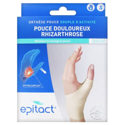 Epitact Orthèse Pouce Souple d'Activité Pouce Douloureux Rhizarthrose Main Droite - Taille : S