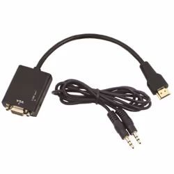 Uniformatic 14527, HDMI Type A (Standard), VGA (D-Sub) + 3,5 mm, Mâle, Femelle, Noir