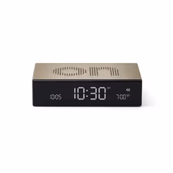 LEXON Flip Premium, Réveil numérique, Rectangle, Or, LCD, Batterie, 5 V