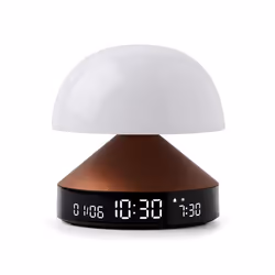 LEXON Mina Sunrise, Réveil numérique, Rond, Bronze, LCD, Batterie, 5 V