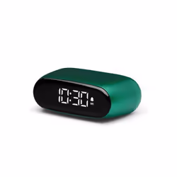 LEXON Minut, Réveil numérique, Ovale, Vert, Acrylonitrile-Butadiène-Styrène (ABS), Aluminium, LCD, Batterie