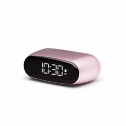 LEXON Minut, Réveil numérique, Ovale, Rose, Acrylonitrile-Butadiène-Styrène (ABS), Aluminium, LCD, Batterie
