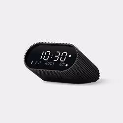 LEXON Ray Clock, Réveil numérique, Ovale, Noir, Acrylonitrile-Butadiène-Styrène (ABS), Aluminium, Intérieure, Adult/Child