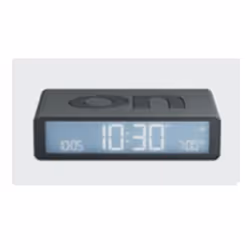 LEXON Flip Classic, Réveil numérique, Rectangle, Gris, Acrylonitrile-Butadiène-Styrène (ABS), LCD, Batterie