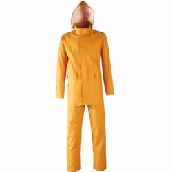 Vêtement confort (veste + pantalon) en polyuréthane/PVC sur support polyester Emballage individuel pratique, avec fermeture à ...