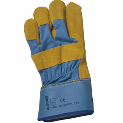 Renfort fleur supérieure dans la paume. Manchette caoutchoutée pour une meilleure protection. Manchette de sécurité évasée po ...