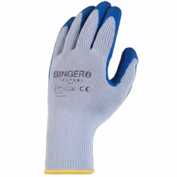 Gant enduction latex SINGER - TAC10BL - Sans couture: confort et dextérité améliorés. Fibres polyester: résitance contre frot ...