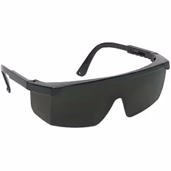 Lunettes de protection soudeur. Branches réglables et perforées pour accès cordon. Oculaire et protections latérales en polyc ...
