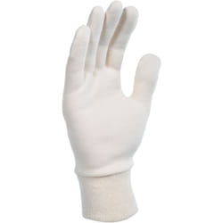 SINGER - Gant coton interlock écru - Version lourde - Poignet tricot - Ambidextre - Taille 8 - JE300F